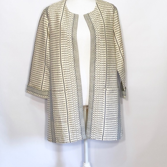 Collection by Bobeau Abel Woven Long Open Front Blazer - Picture 5 of 8